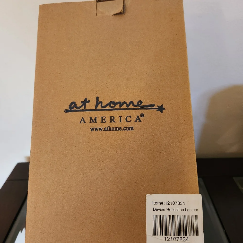 At Home America Divine Reflection Lantern Tea Light Candle Holder Black NIB